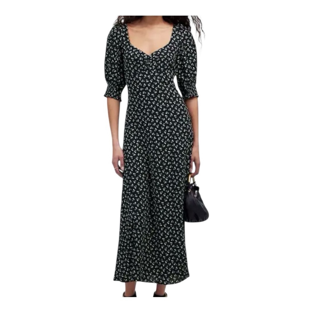 Madewell Black Floral Maxi Dress